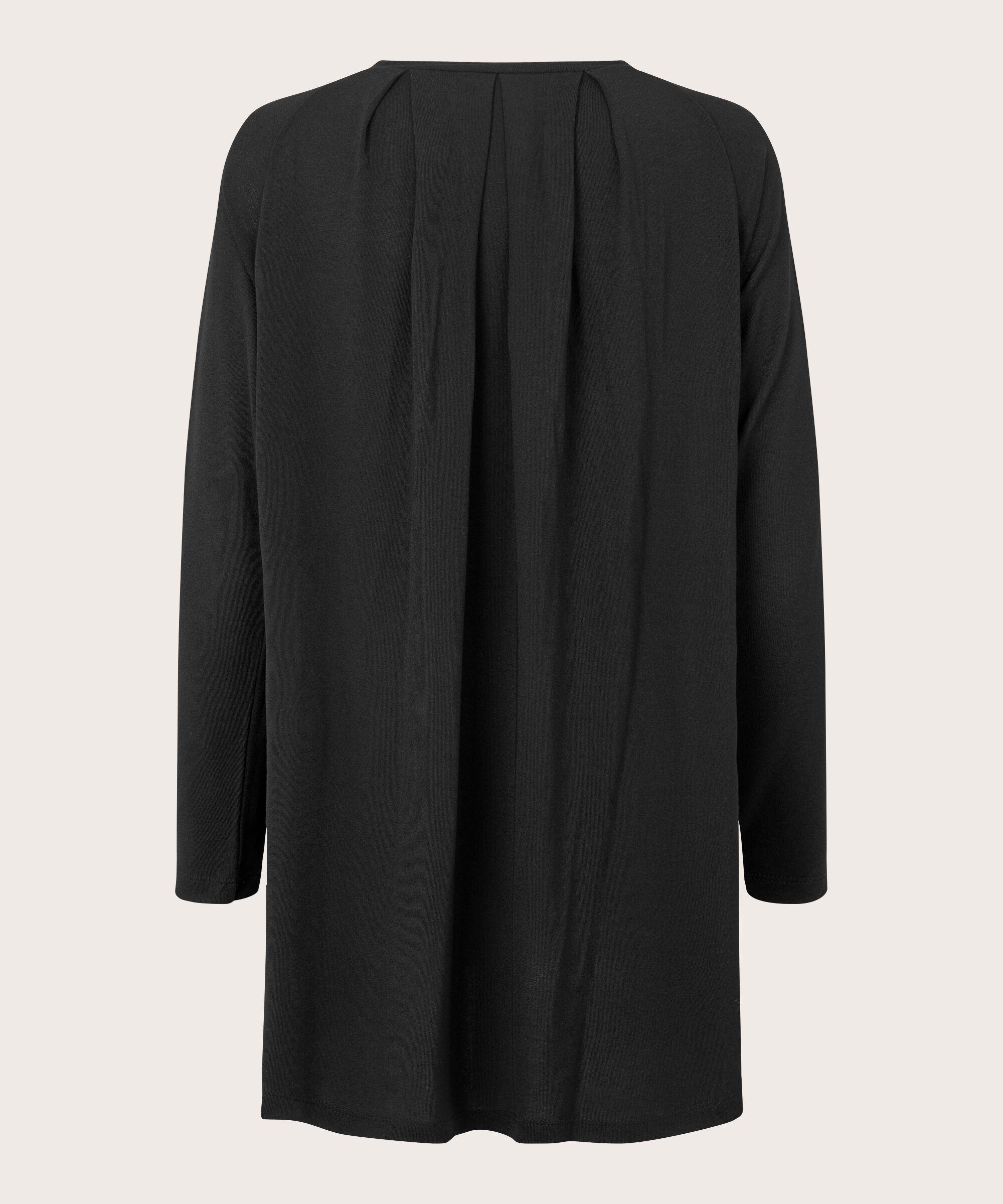 tunique en jersey à petits plis, Black