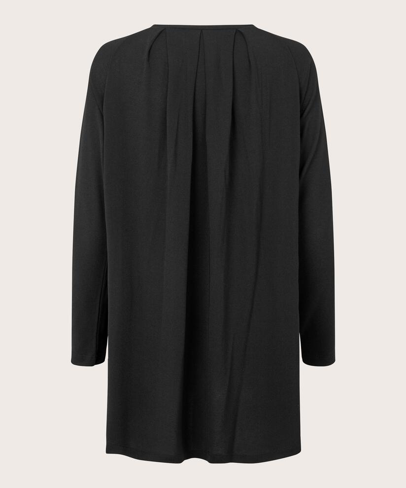tunique en jersey à petits plis, Black