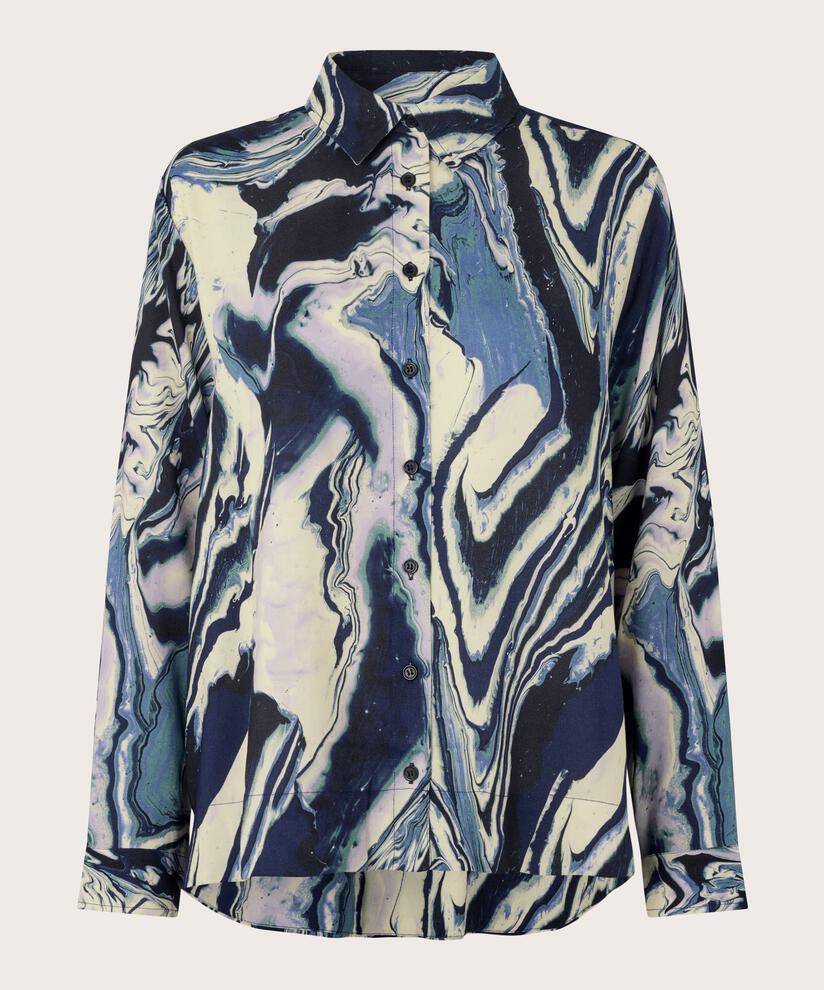 chemise en viscose à manches longues et dos plus long, Wisteria