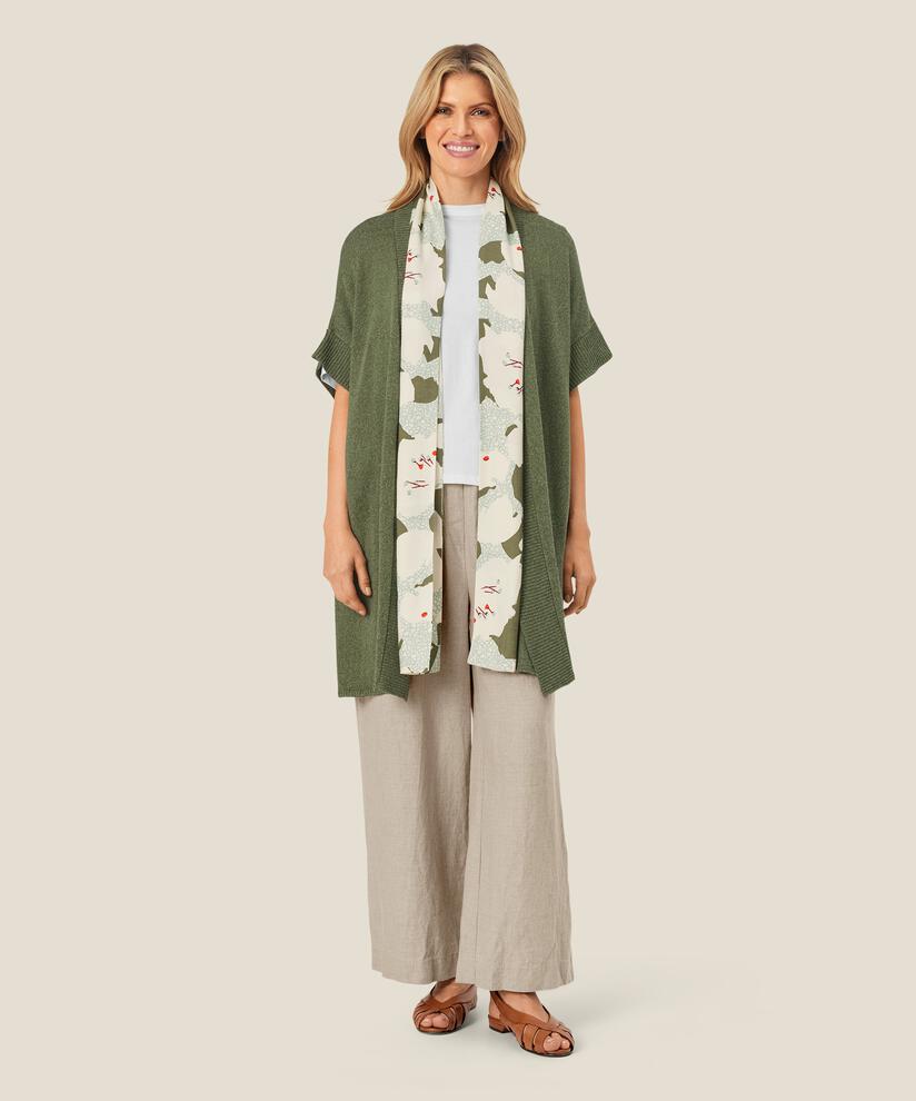 écharpe en viscose imprimée, Frosty Green
