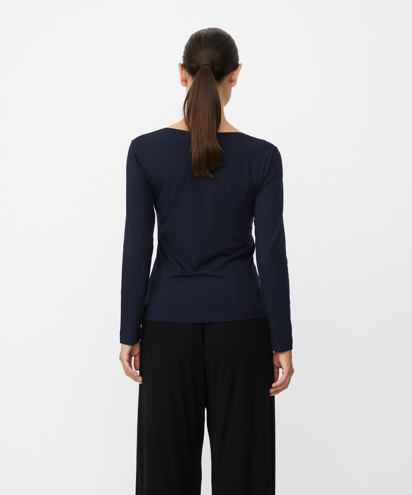 Top En Jersey Doux À Manches Longues, Navy