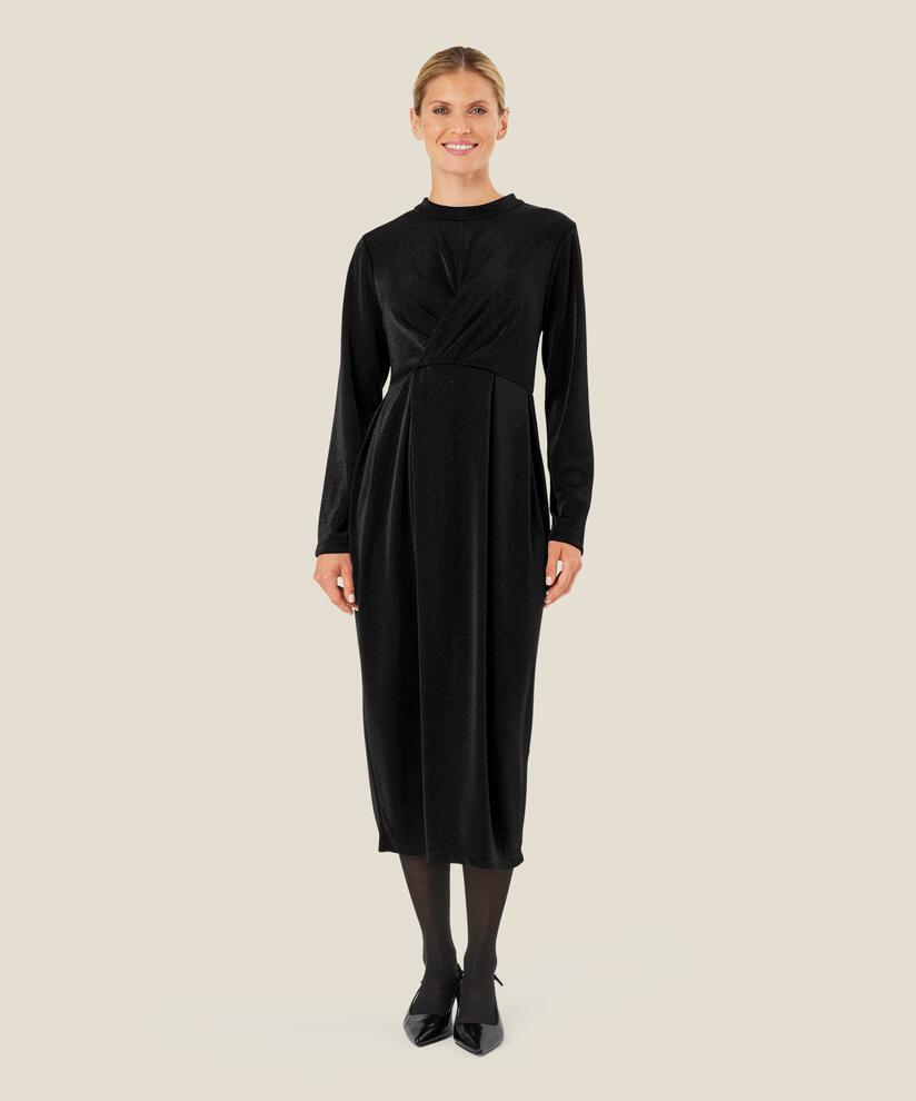 robe en jersey scintillantes effet portefeuille, Black