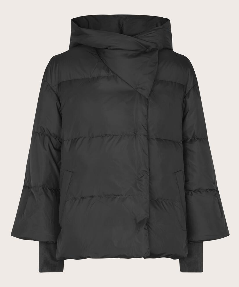 doudoune courte à capuche, Black