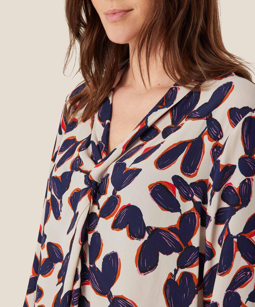 blouse en viscose avec détail nœud, Umber