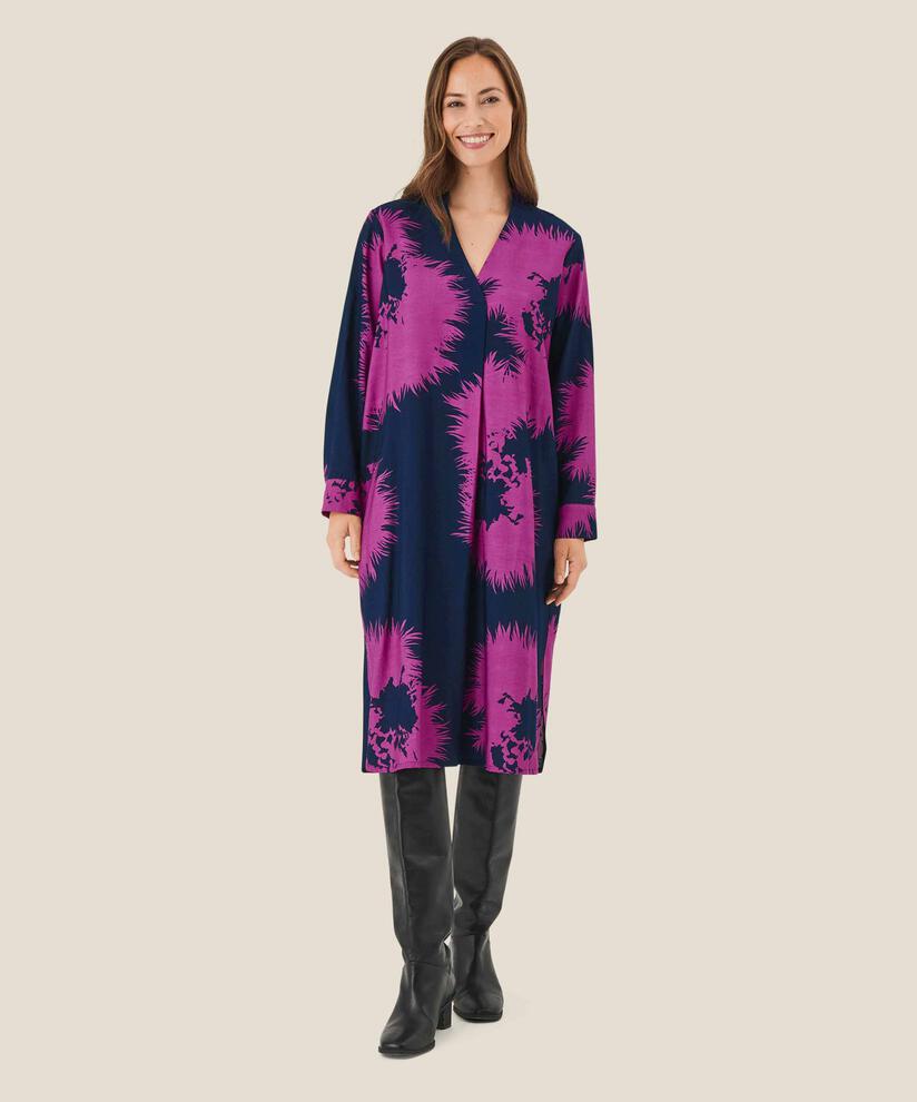 robe en viscose avec col en v, Wild Aster