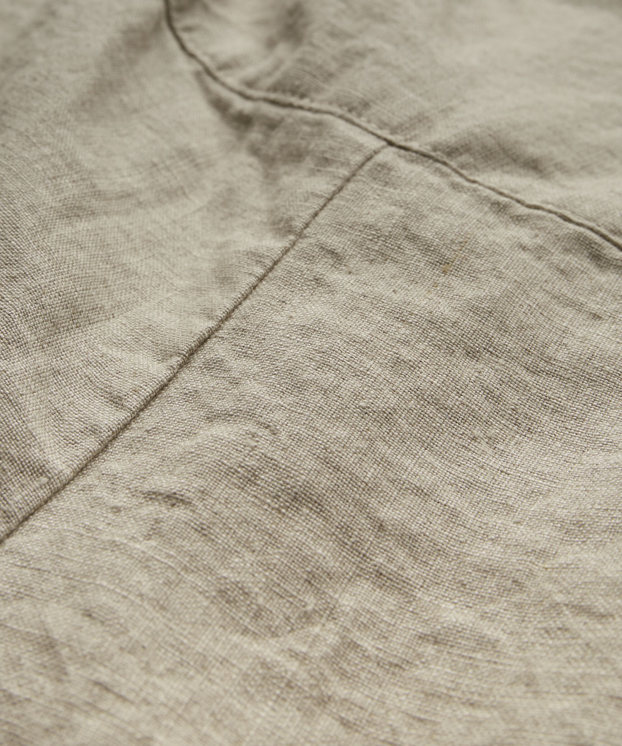 Short En Lin Avec Élastique Smocké Au Dos, Natural