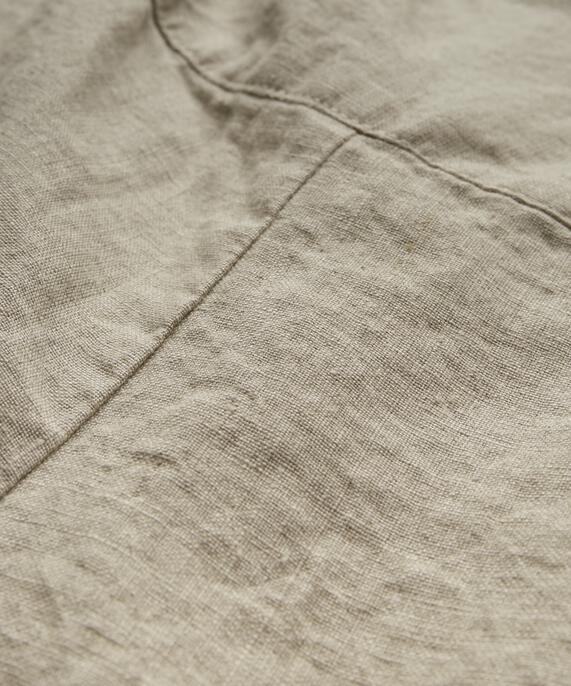 Short En Lin Avec Élastique Smocké Au Dos, Natural