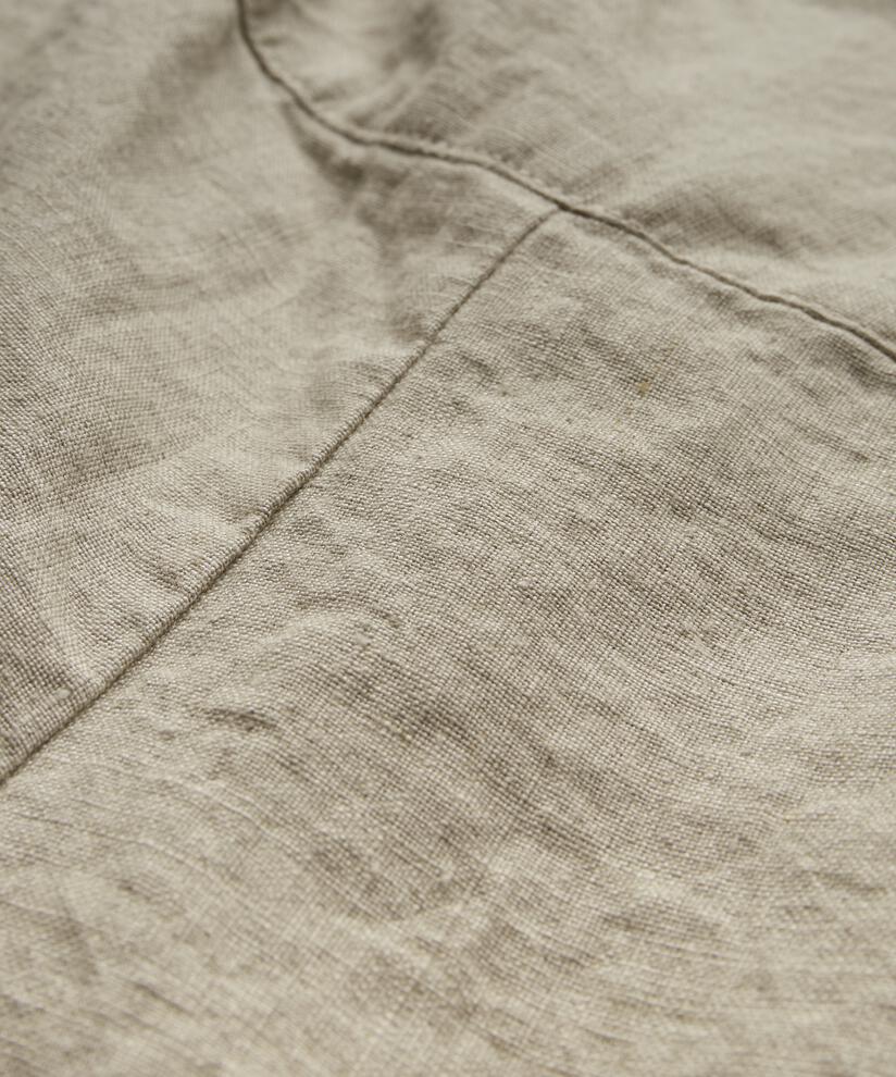 Short En Lin Avec Élastique Smocké Au Dos, Natural