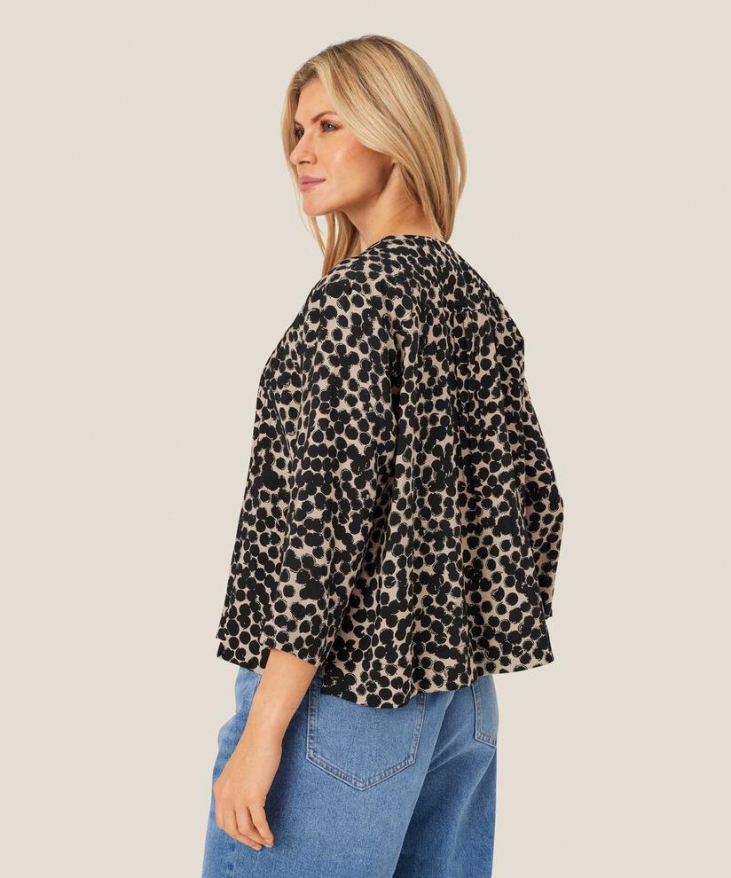 chemise imprimée en viscose à manches trois-quarts, Fog