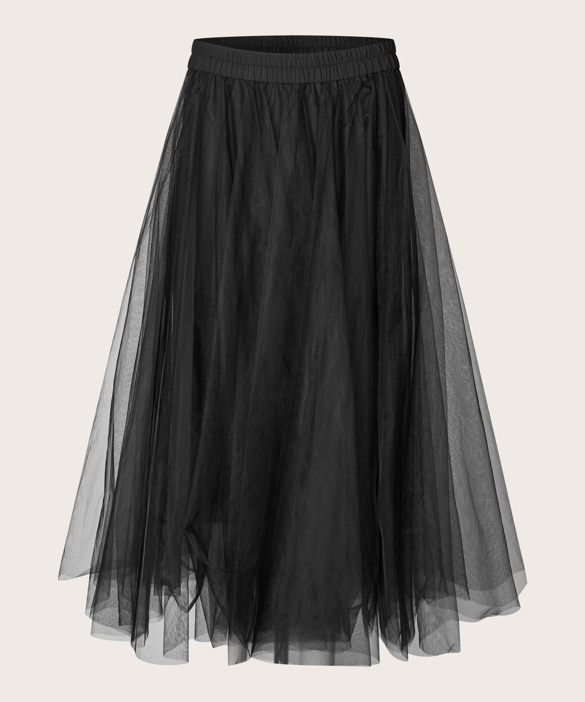 jupe en tulle doux avec taille élastique, Black