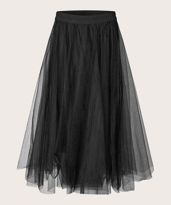 jupe en tulle doux avec taille élastique, Black