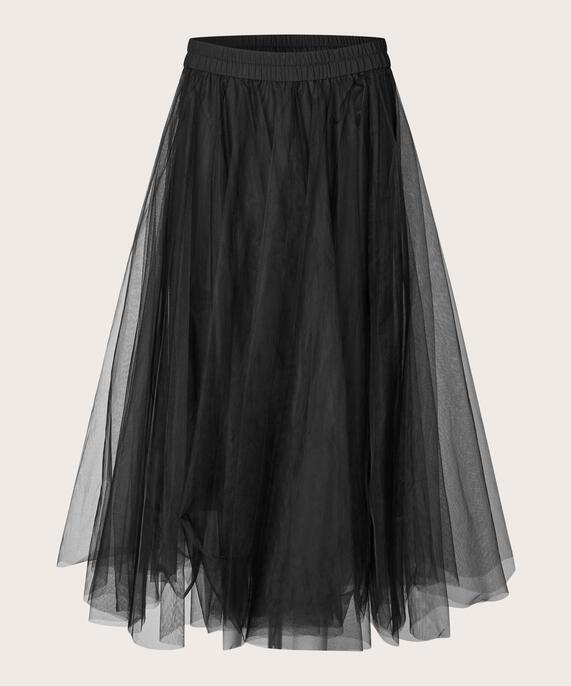 jupe en tulle doux avec taille élastique, Black