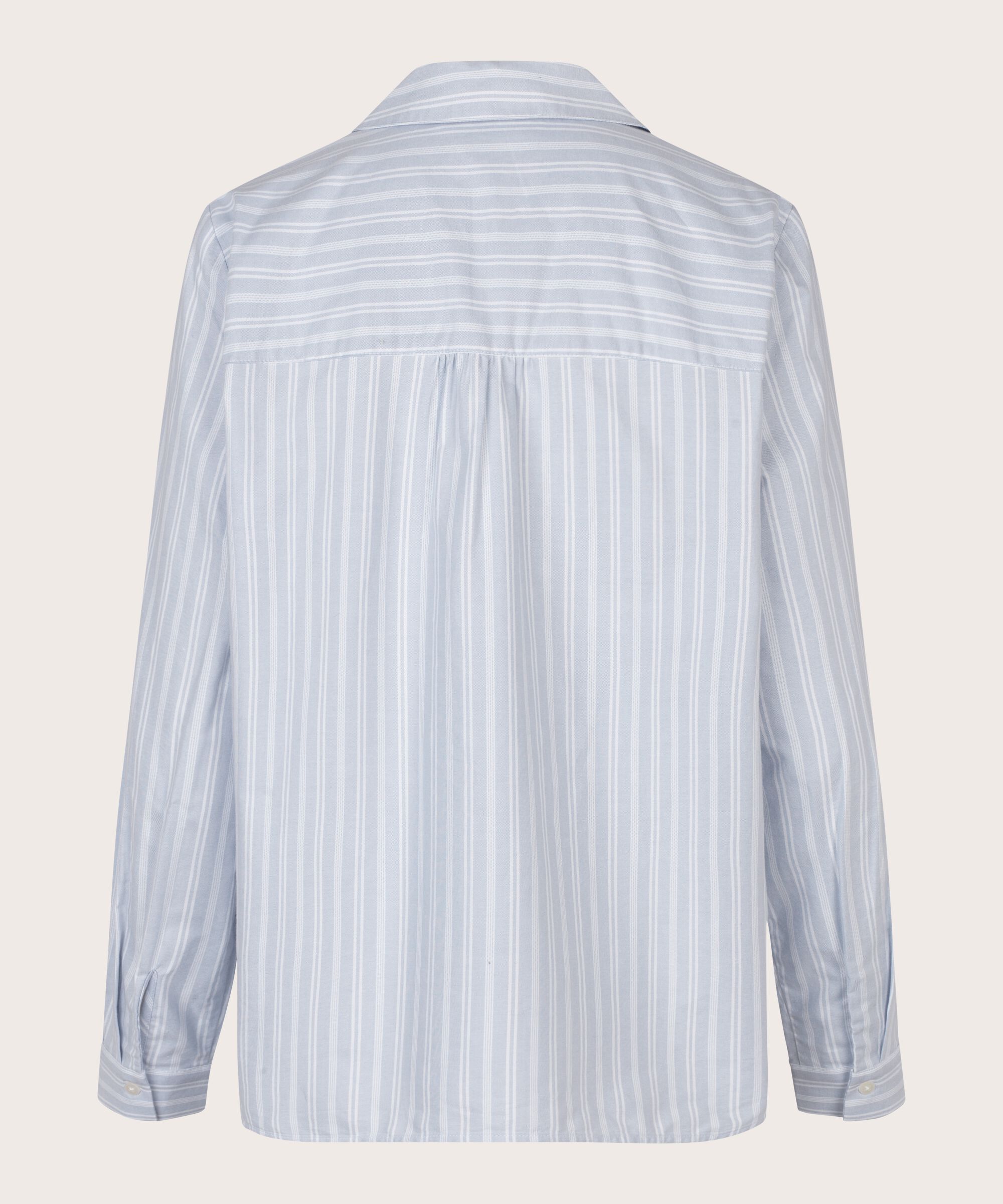 chemise avec col en V profond et poche poitrine, Blue Fog