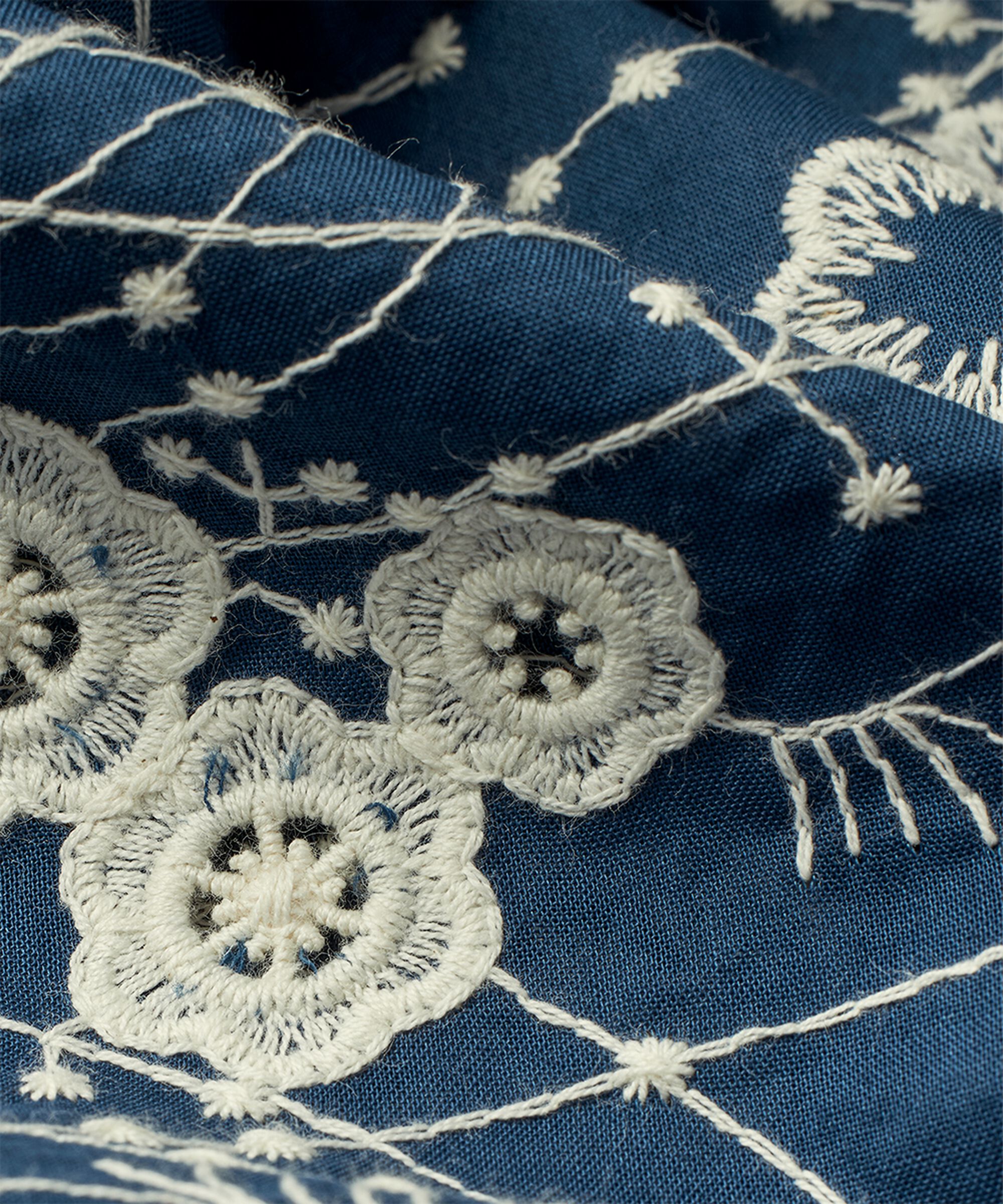 blouse en coton à imprimé fleurs brodées, Sargasso Sea