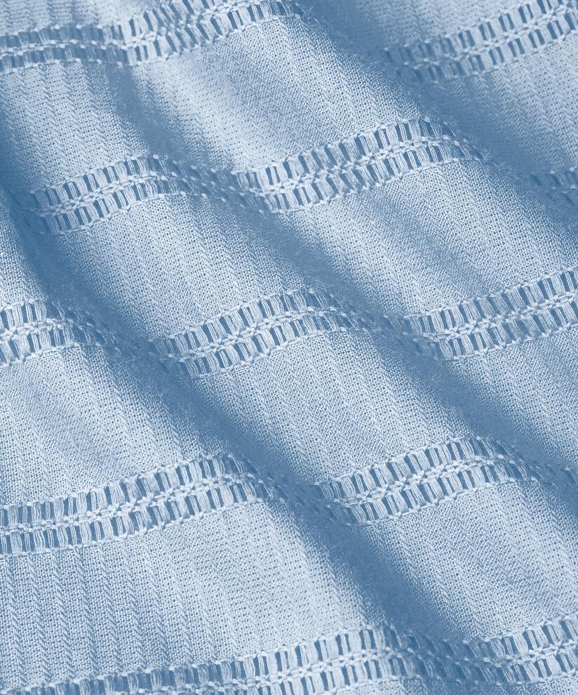 robe en coton à motif troué avec un bouton au cou, Cel Blue