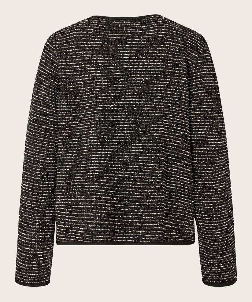 veste en jersey à rayures tissées, Black