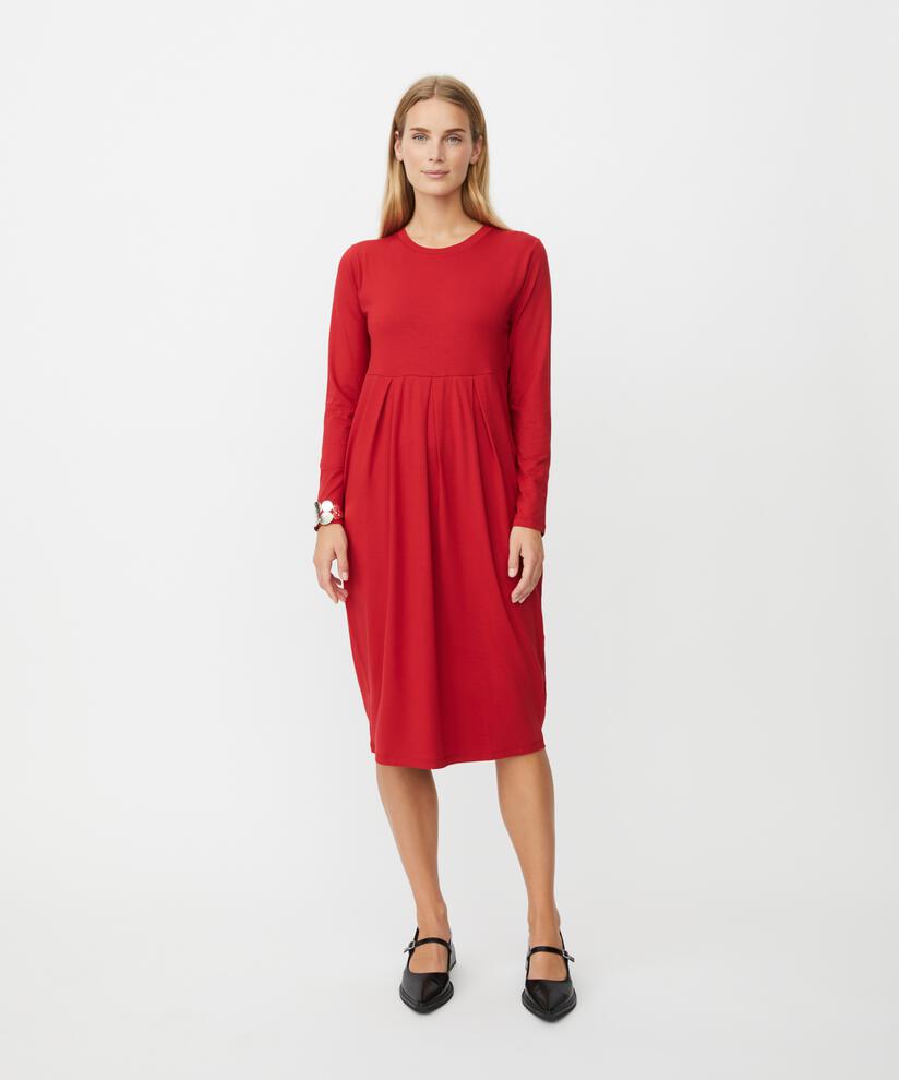 robe tulipe en jersey à manches longues, Scarlet Sage