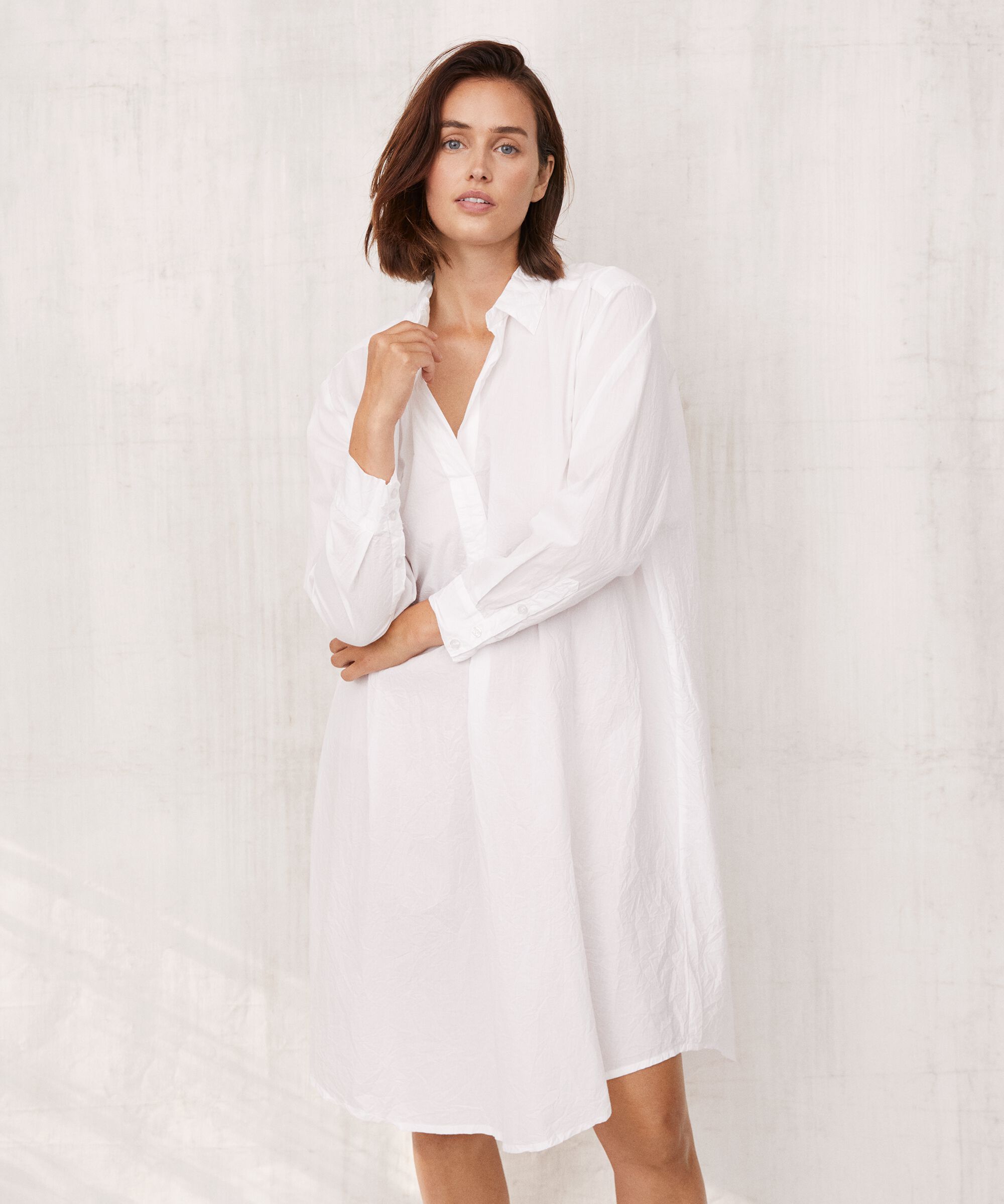 robe chemise en qualité coton, White