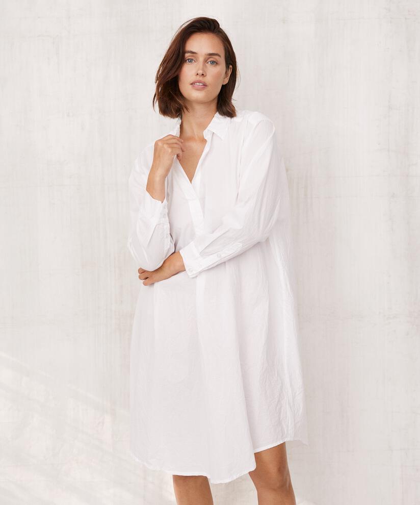 robe chemise en qualité coton, White