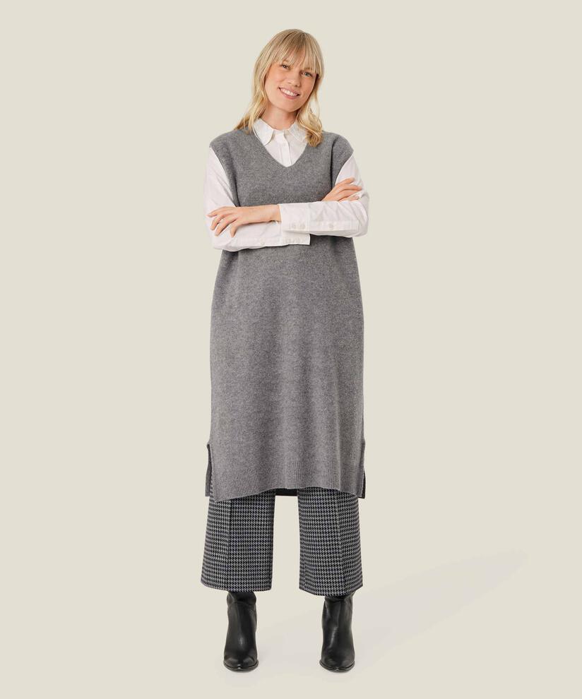 robe en maille sans manches avec fentes latérales, M. Grey mel.
