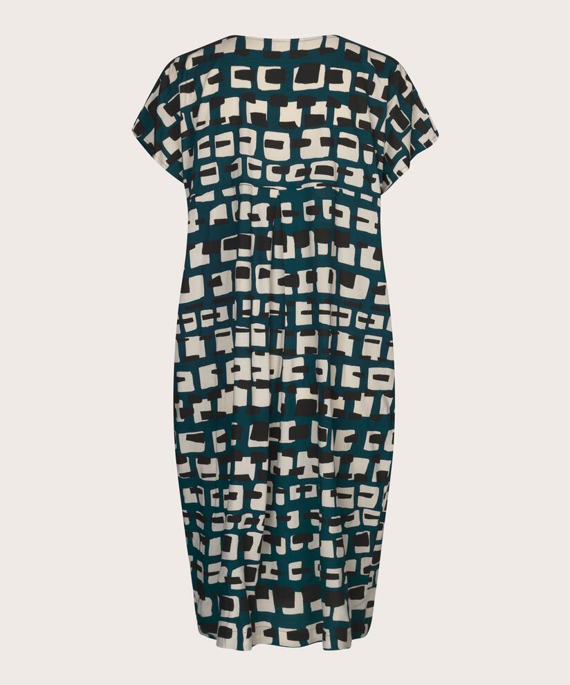 robe en viscose imprimée avec col en V, Reflect Pond