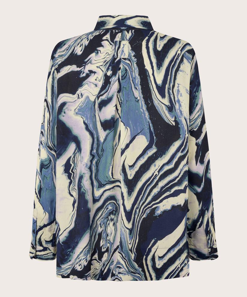 chemise en viscose à manches longues et dos plus long, Wisteria