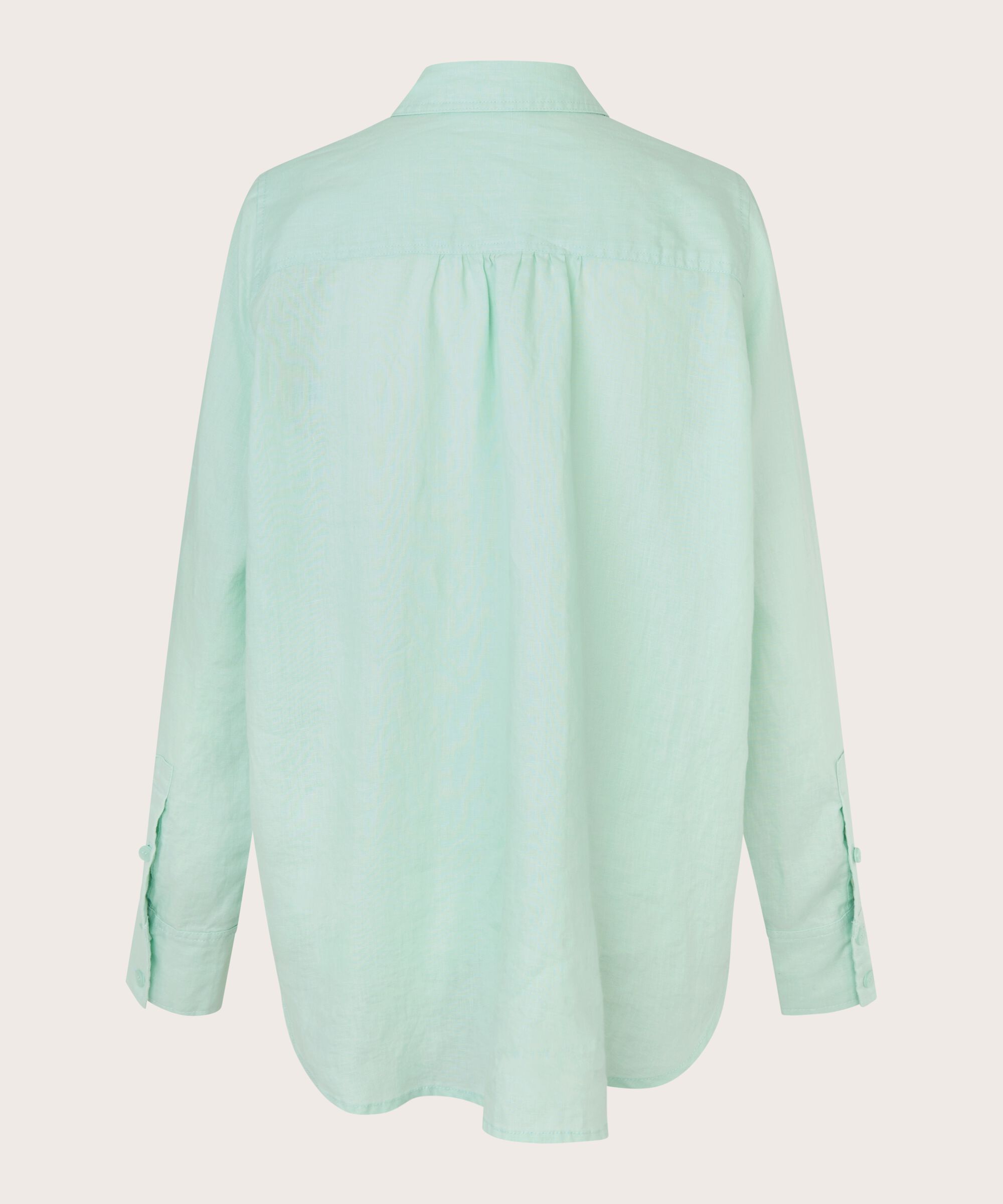 chemise en lin à manches longues, Dusty Aqua