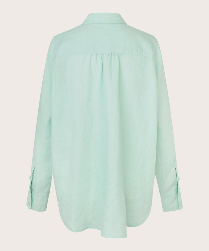 chemise en lin à manches longues, Dusty Aqua