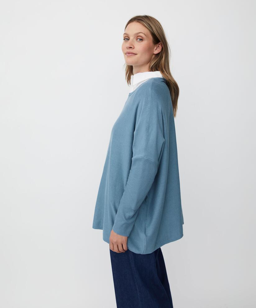Pull Oversize À Manches Étroites, Proven Blue