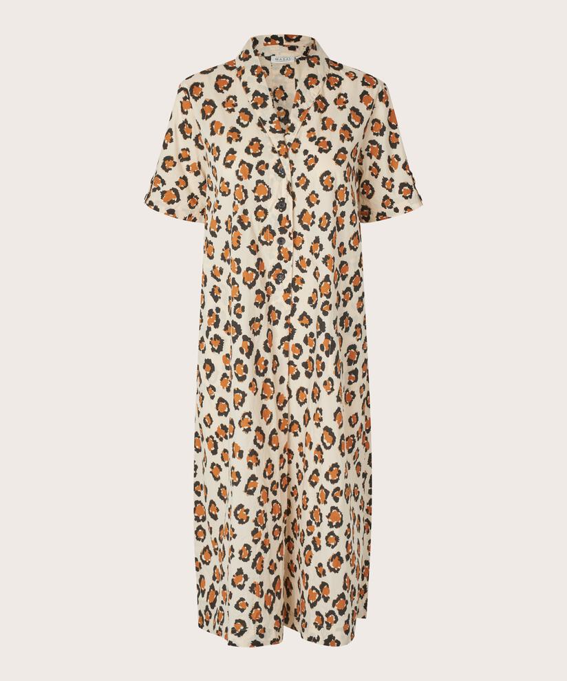 robe en coton avec patte de boutonnage et poches fendues, Cashew