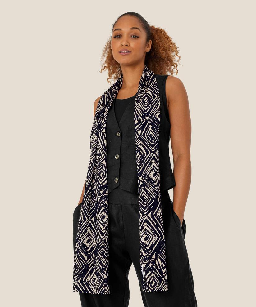 écharpe imprimée en viscose, Black