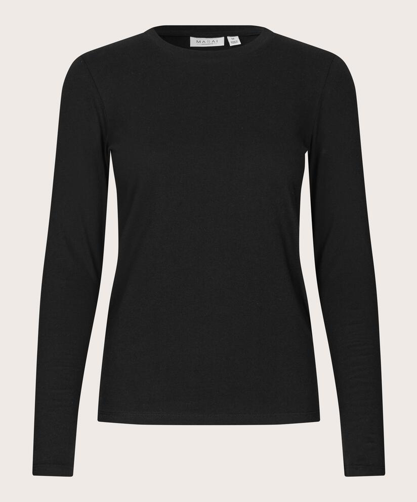 Blouse ajusté en jersey extensible, Black