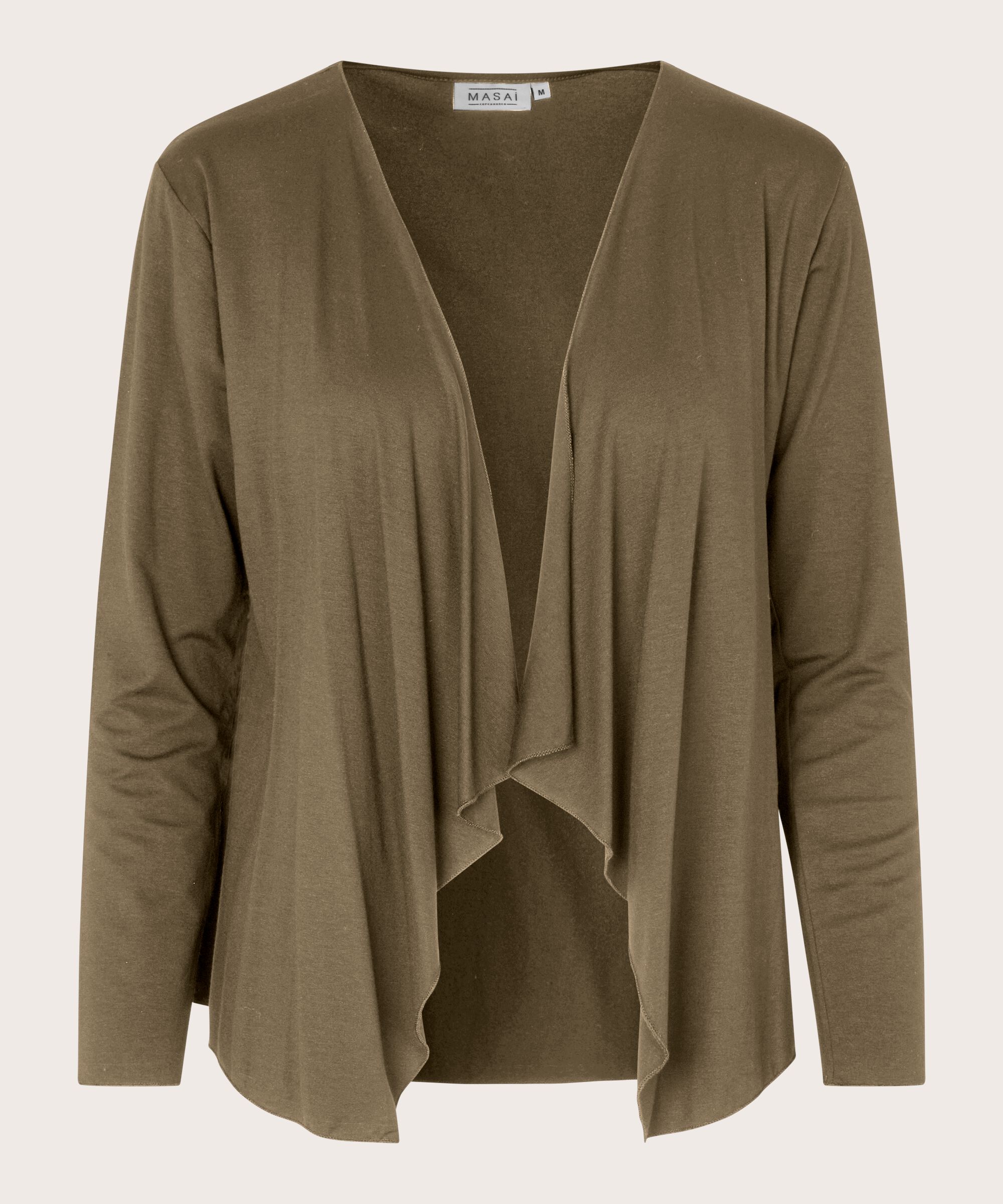 Cardigan Ouvert En Jersey, Dusky Green