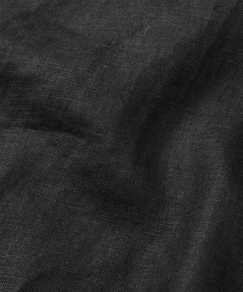 chemise en lin à manches courtes et col en V, Black