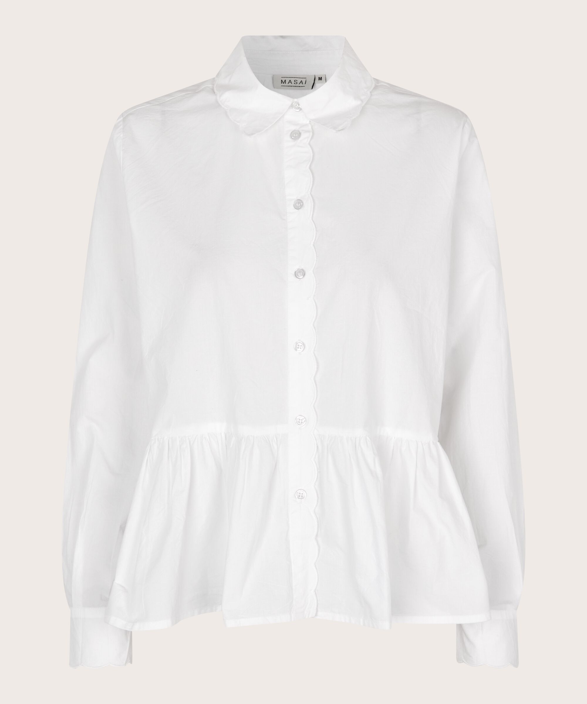 chemise en coton à basque, White