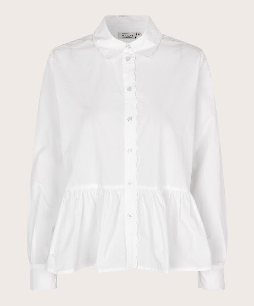 chemise en coton à basque, White