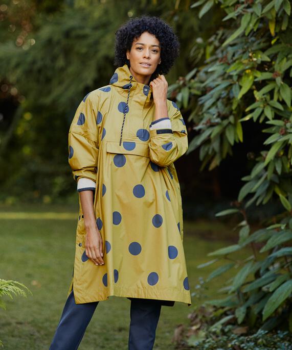 anorak de pluie à pois avec capuche, Burnish Gold