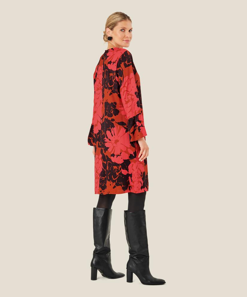 robe fleurie en viscose avec manches trompette, Picante