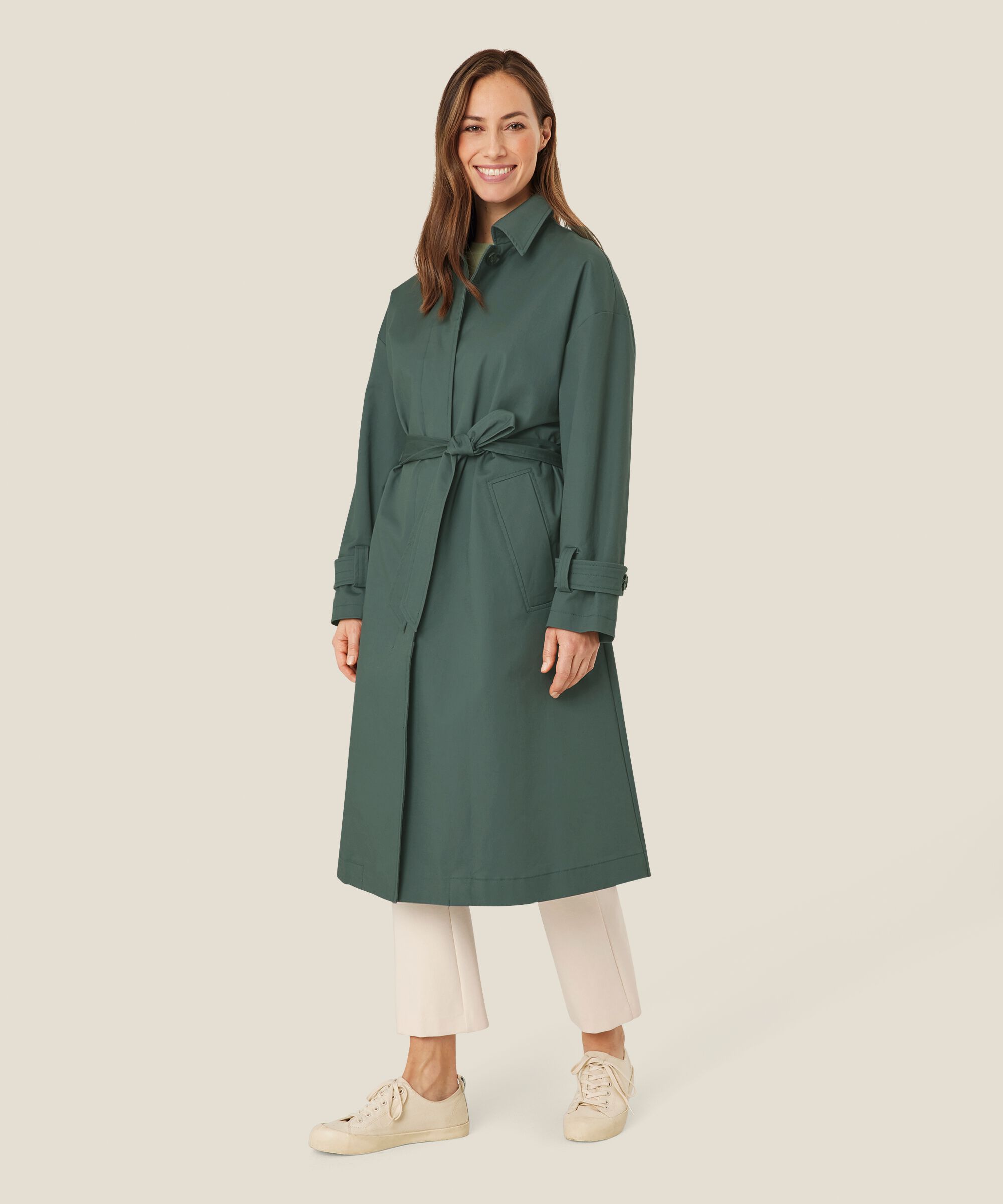manteau avec boutons et ceinture, Balsam Green
