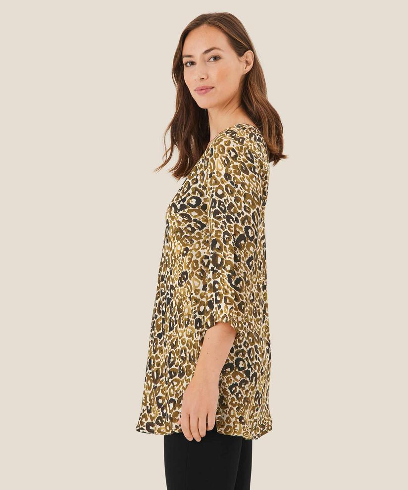Blouse en viscose avec col en V, Plantation