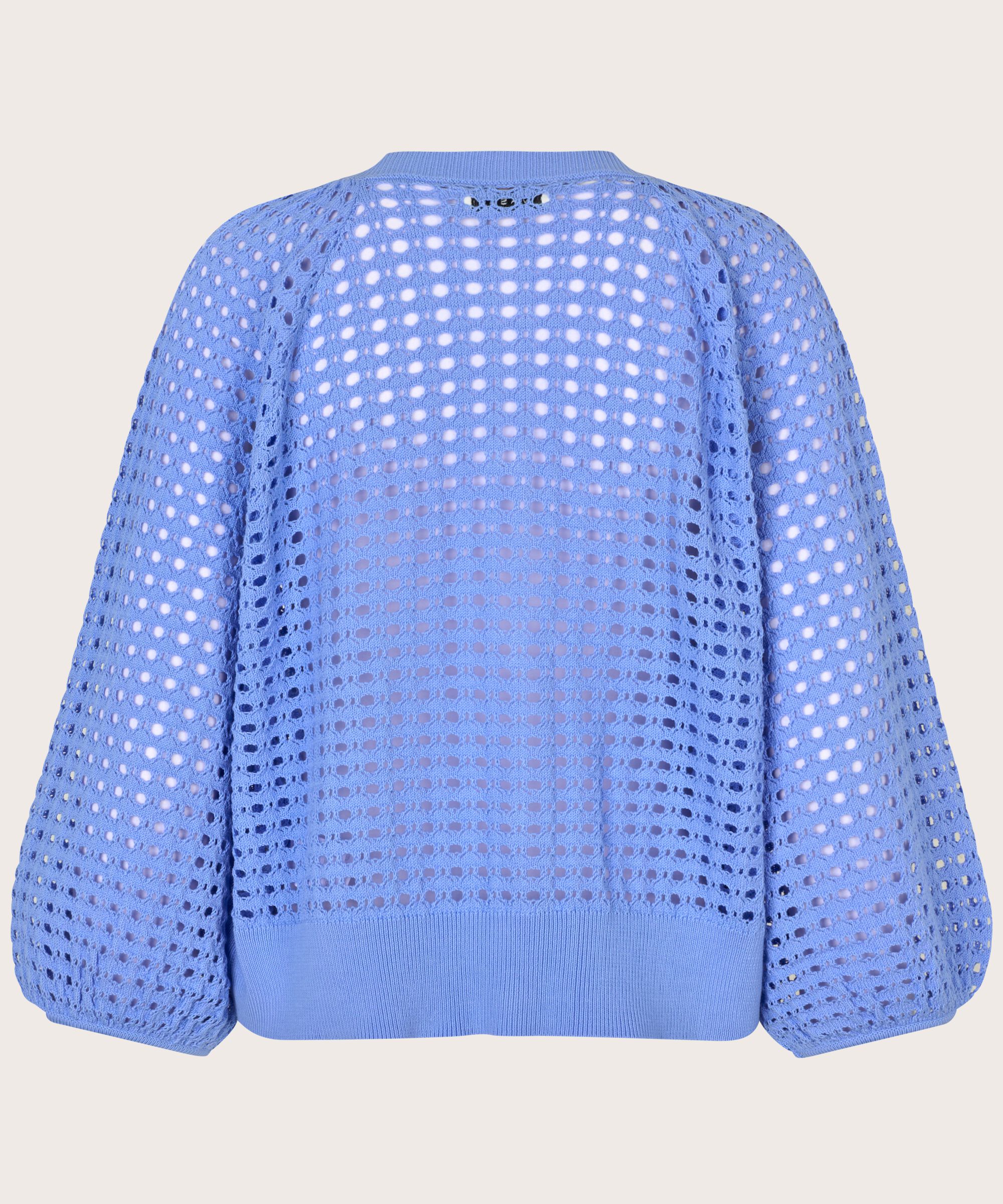 cardigan à trous avec manches 3/4, Della Blue