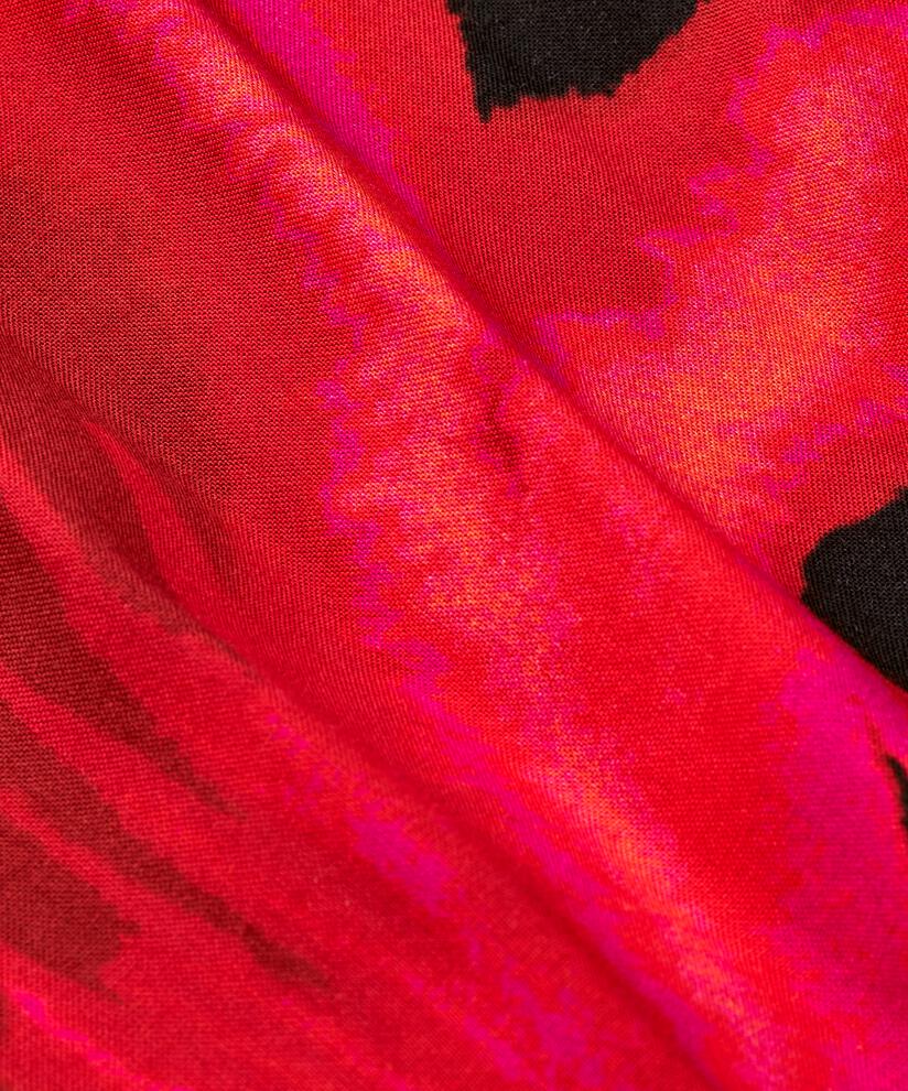 robe en viscose avec motif floral peint à la main, Haute Red