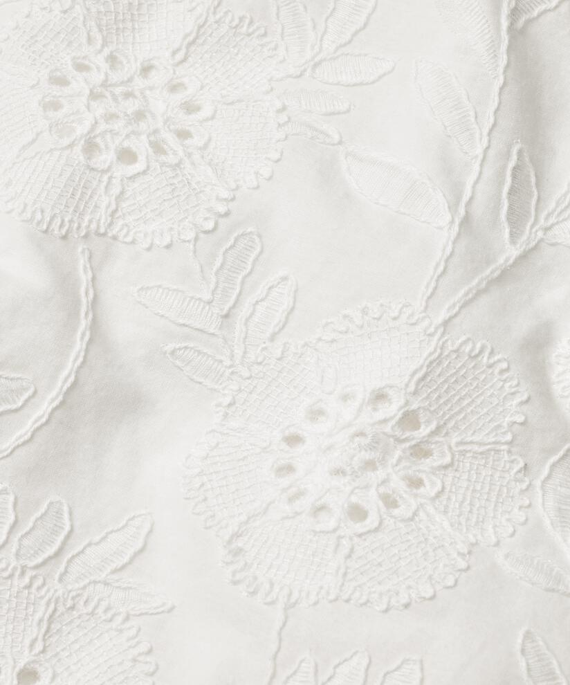 blouse en broderie anglaise avec col en V profond, White