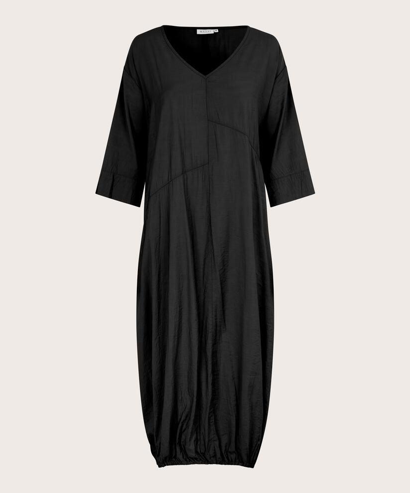 robe en viscose avec bord élastique, Black