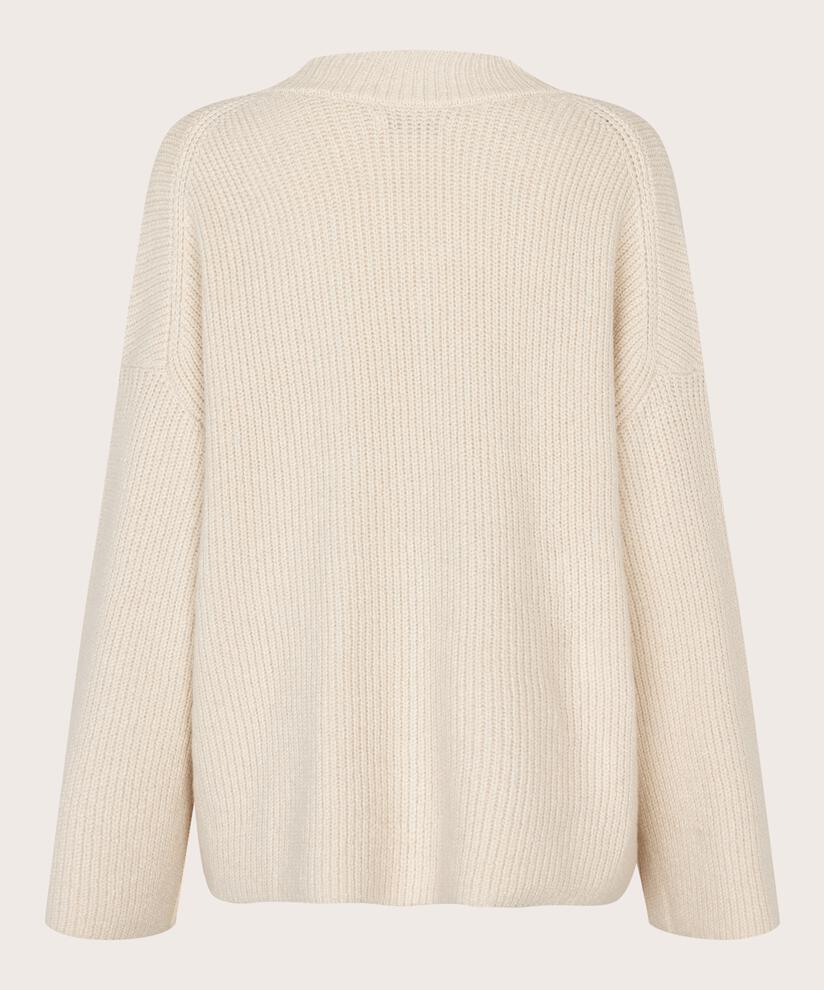 pull en maille côtelée avec col en V, Whitecap