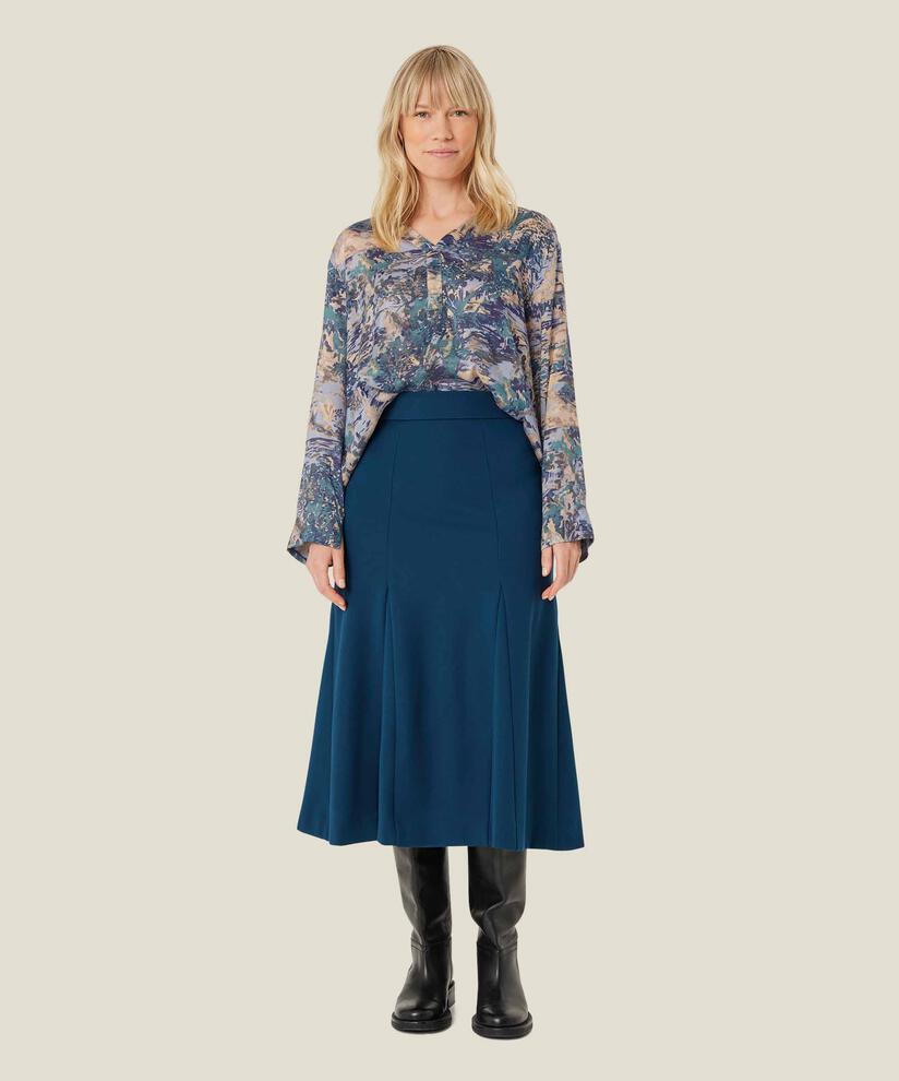 Blouse en viscose à col V, Teal