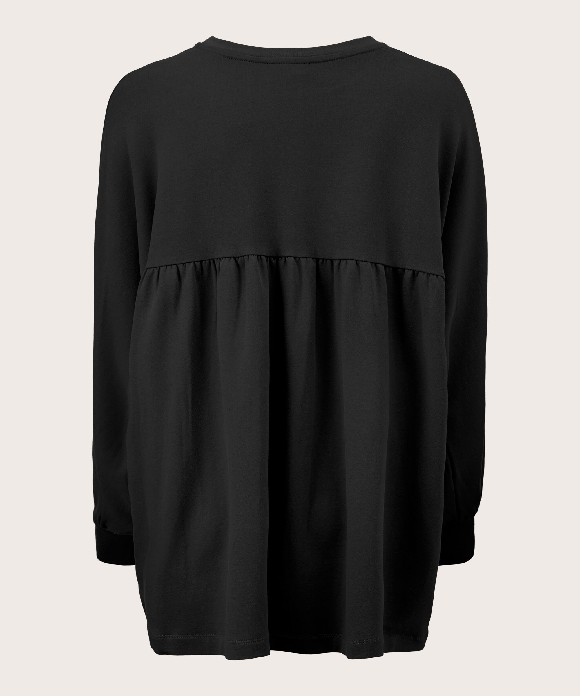 top en jersey doux à manches chauve-souris, Black