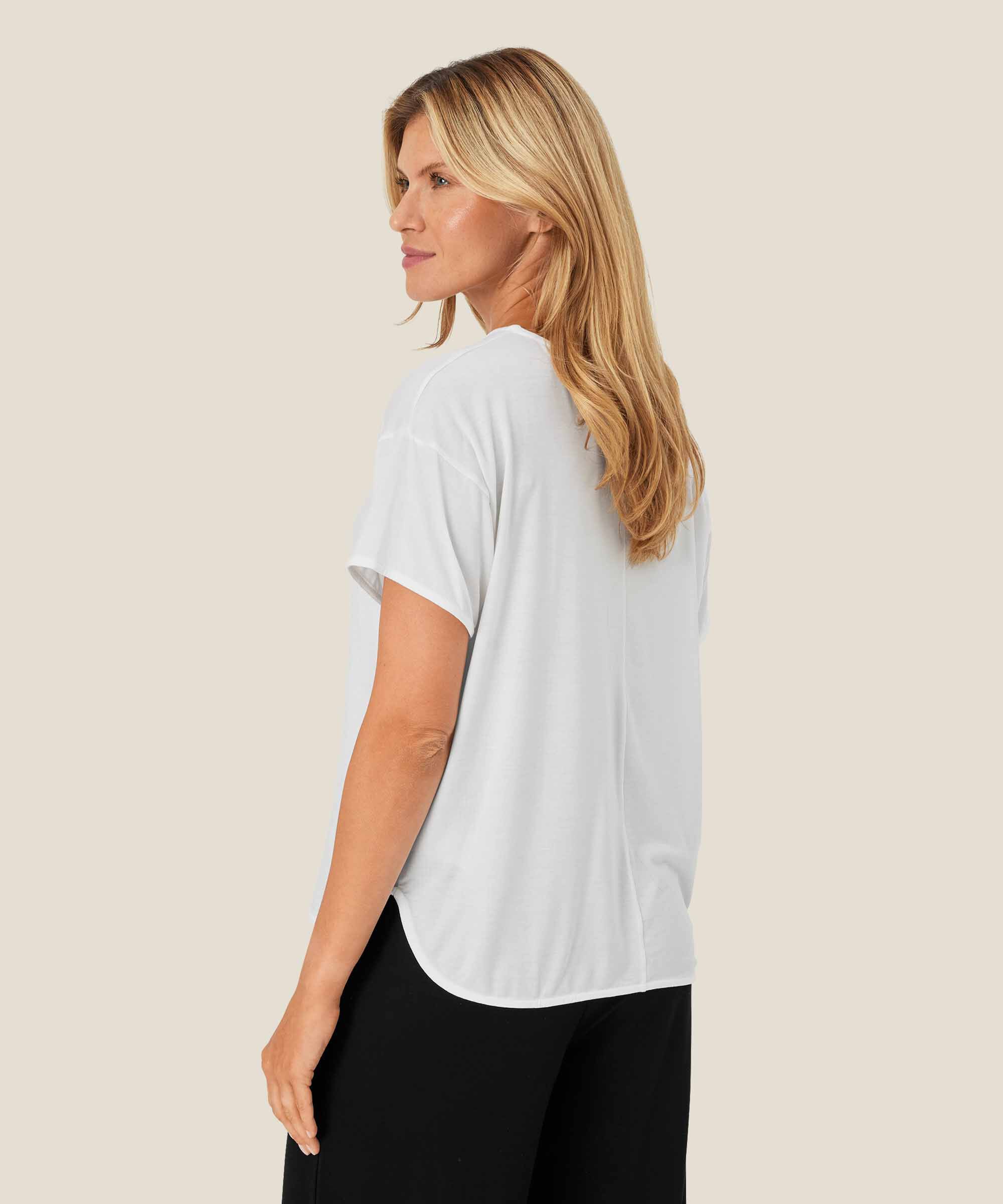 t-shirt fin en lyocell, White