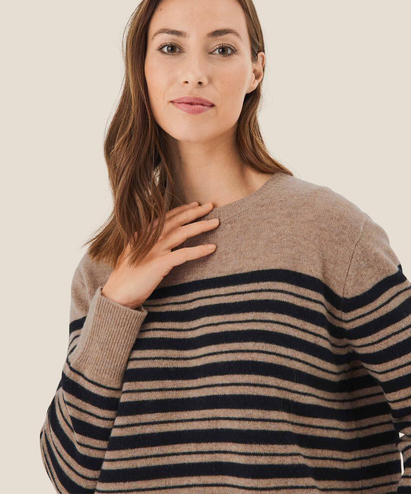 pull en maille touche cachemire, Black/dijon