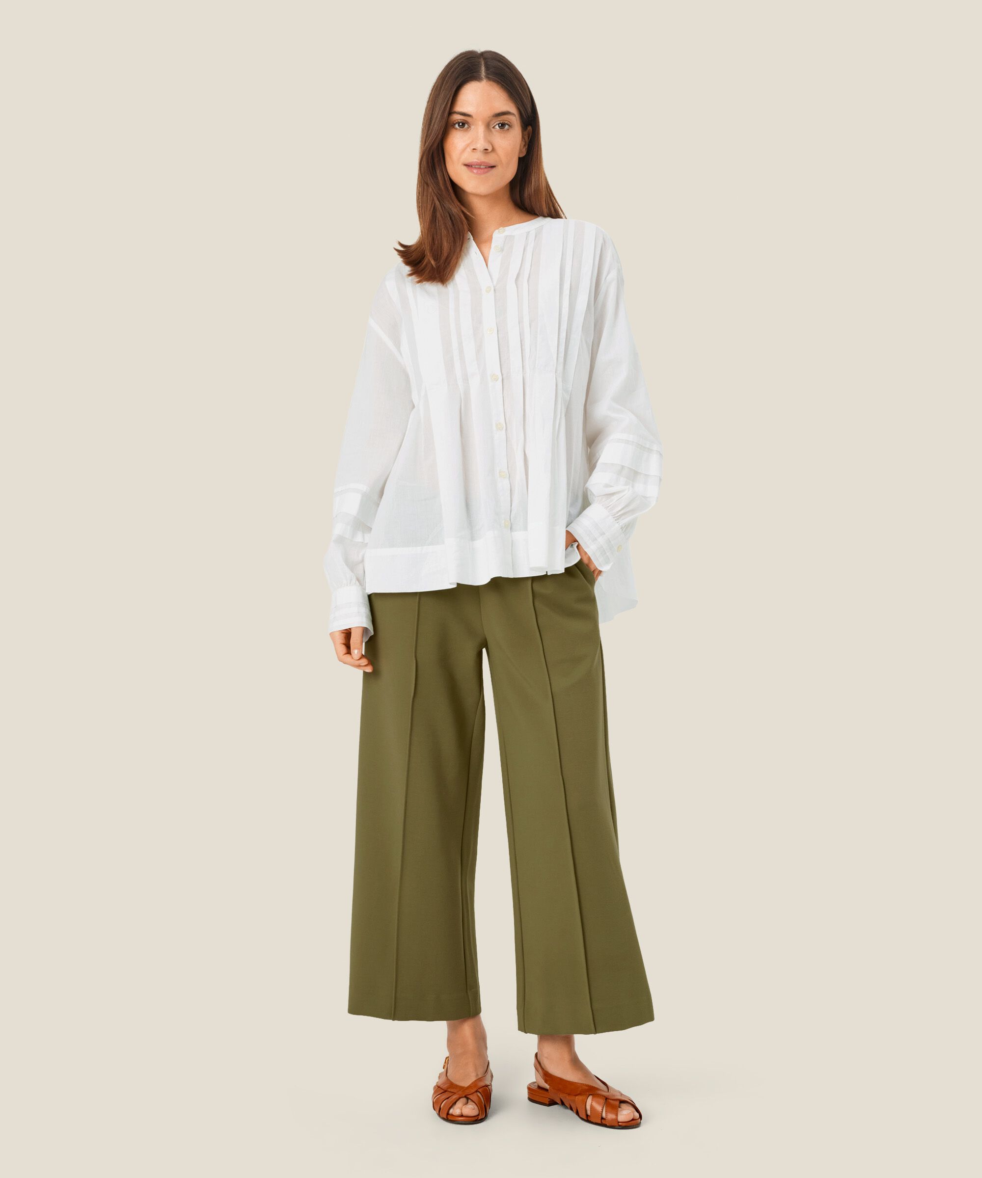 Pantalon En Jersey Épais Avec Poches, D. Lichen Green